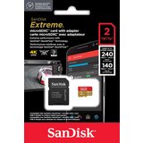 San Disk 2TB Extreme microSDXC UHS-I z adapterjem do 240MB/s, C10, U3, V30, 4K, 5K, A2, Micro SD kartica Cene