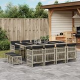 vidaXL 13-dijelni vrtni blagovaonski set s jastucima svijetlosivi | shoptok.hr