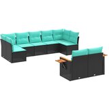  9-dijelni set vrtnih sofa od poliratana s jastucima crni | shoptok.hr