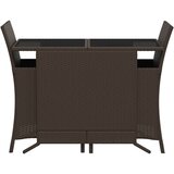  3-dijelni bistro set s jastucima smeđi od poliratana | shoptok.hr