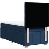 vidaXL Box spring postelja z vzmetnico modra 90x200 cm blago | Shoptok.si