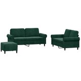  3-dijelni set sofa s jastucima tamnozeleni baršunasti | shoptok.hr