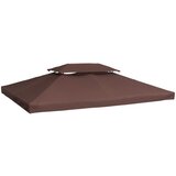 Outsunny Vrtni gazebo Cover Nadomestna streha Anti-UV Vodoodporen poliester 3x4m Rjava, (20752974) | Shoptok.si