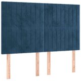 vidaXL Posteljni okvir z vzglavjem temno moder 140x190 cm ža | Shoptok.si