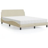 vidaXL Krevet s madracem krem 120 x 200 cm od tkanine Cijene