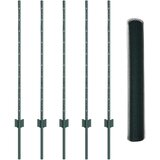 vidaXL Ograjni stebri 5 kos U-kanal Zelena 100 cm Jeklo, Šesterokotna ograja Zelena 1x10 m Jeklo | Shoptok.si