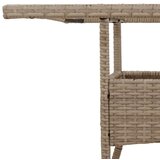 vidaXL Vrtna miza s stekleno ploščo bež 80x80x75 cm poli ratan | Shoptok.si