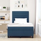 Box Spring Krevet s madracem Plava Mala Dvojna Tkanina | shoptok.hr