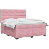  Boxspring krevet s madracem Ružičasta 160 x 200 cm Baršun | shoptok.hr