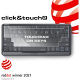 Prestigio Click&amp;Touch 2, wireless multimedia smart keyboard with touchpad embedded into keys, auto-switch between keyboard and touchpad modes, touch multimedia sliders, left and right physical "mouse" buttons, connects up to 4 devices via Bluetooth and Type-C, Clevetura App. KB layout: ENG, color: space grey | shoptok.hr