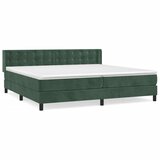 vidaXL Box spring postelja z vzmetnico temno zelena 200x200 cm žamet, (20902016) Cene