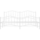 Metalni okvir kreveta uzglavlje i podnožje bijeli 200 x 200 cm | shoptok.hr