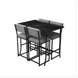 Hanah home Set Barski sto i 4 stolice Retro Grey Black | Eponuda.com