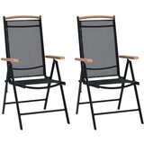 Maison Chic Zložljivi Vrtni Stoli - Stol za vrti 2 kosa aluminij in textilene črne barve JS2667, (21876599) | Shoptok.si