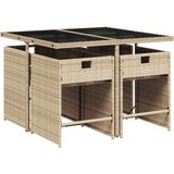  5-dijelni vrtni blagovaonski set od poliratana s jastucima bež | shoptok.hr