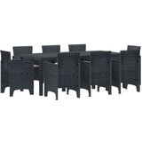  9-dijelni set za blagovanje u vrtu s jastučićima antracit poli ratan | shoptok.hr