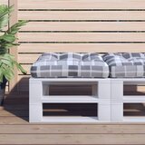 vidaXL Blazina za palete siva karirasta 58x58x10 cm blago | Shoptok.si