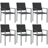 vidaXL Vrtni stoli 6 kosov črni 54x62,5x89 cm poli ratan, (20659974) Cene