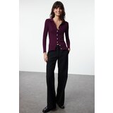 Trendyol Plum Soft Textured Polo Neck Knitwear Cardigan Cijene
