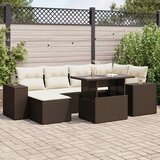  7-dijelni set vrtnih sofa od poliratana s jastucima smeđi | shoptok.hr