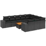  11-dijelni set vrtnih sofa od poliratana s jastucima crni | shoptok.hr