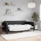 vidaXL Raztegljiva postelja črna 100x200 cm blago Cene