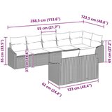  Set vrtnog kauča Set od 8 Tamno siva i smeđa Ratan i poliester | shoptok.hr