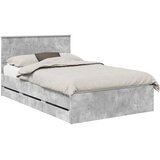  Krevetna konstrukcija s ladicama Betonski sivi 120 x 190 cm | shoptok.hr