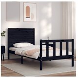 vidaXL Posteljni okvir z vzglavjem crn 2FT6 trden les | Shoptok.si