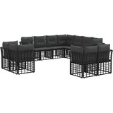  Set vanjskih sofa Crna i tamno siva Poliester | shoptok.hr