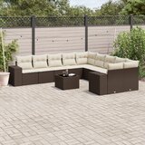 Maison Chic Seti vrtnega pohištva - Vrtna garnitura - Vrtni pohištvo set 11-delna z blazinami rjava poli ratan, (21816259) | Shoptok.si