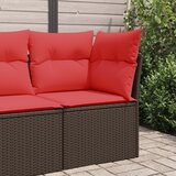 vidaXL Kutna vrtna sofa od poliratana s jastucima smeđa | shoptok.hr