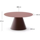 Kave Home Okrogla klubska mizica s stekleno mizno ploščo v barvi terakote ø 80 cm Wilshire – | Shoptok.si