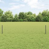 vidaXL Ograda Stupovi 11 kom U-Kanal Siva 40 cm Čelik, Heksagonalna Ograda Siva 0.4x50 m Čelik Cijene