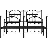  Metalni okvir kreveta uzglavlje i podnožje crni 135x190 cm | shoptok.hr