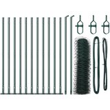 vidaXL heksagonalna ograja Zelena 0.6x25 m Kovina, ograjni stebri s ploščami 13 kos Ø32mm 70cm Galvanizirana kovina Cene
