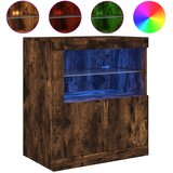  Komoda s LED svjetlima boja dimljenog hrasta 60,5x37x67 cm Slike