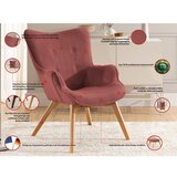 Ropez Rdeč fotelj iz rebrastega žameta Niko – | Shoptok.si