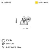 Opviq Zidna lampa Mago-80-19, O16, 12cm, IP20, Zlatna boja | Eponuda.ba