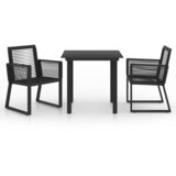  3-dijelni vrtni blagovaonski set od PVC ratana crni | shoptok.hr