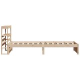  Posteljni okvir z vzglavjem bel 75x190 cm trdna borovina, (21303753) | Shoptok.si