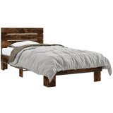Furnova Posteljni okvir dimljeni hrast 90x190 cm inž. les in kovina, (21938728) | Shoptok.si