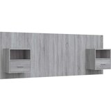  Posteljno vzglavje z omaricami siva sonoma konstruiran les, (20952999) | Shoptok.si