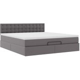  Otomanski krevet s madracima i LED sivi 180x200 cm umjetna koža | shoptok.hr