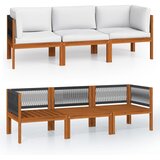  Vrtna sofa za 3 osobe s jastukom, akacija i uže | shoptok.hr