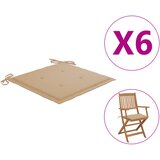vidaXL jastuci za vrtne stolice 6 kom bež 40 x 40 x 3 cm od tkanine Cijene