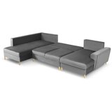 Cosmopolitan Design Svijetlo siva baršunasti sklopiva/s prostorom za odlaganje kutna garnitura (s lijevim kutom/u obliku slova "U") Kyoto – | shoptok.hr