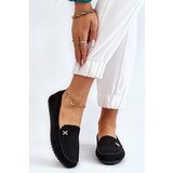 Kesi Women's Suede Moccasins with Decorating Black Leah Cene