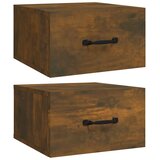  Zidni noćni ormarići 2 kom dimljenog hrasta 35x35x20 cm | shoptok.hr