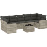 vidaXL 8-dijelni set vrtnih sofa od poliratana s jastucima svjetlosivi | shoptok.hr